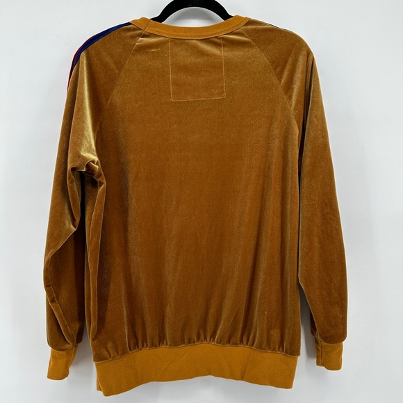 Aviator Nation Classic Velvet Relaxed Crewneck Sweatshirt Gold Unisex Size M - Picture 3 of 11